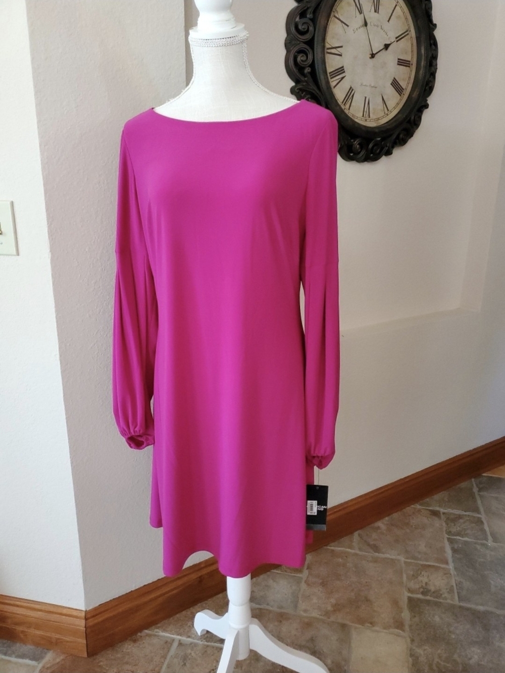 Women’s Fuchsia Balloon Sleeved Dress - Size 12